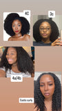 KINKY CURLY HEADBAND WIGS in all textures 4c, 4a/4b, 3C, exotic curly , Burmese curly